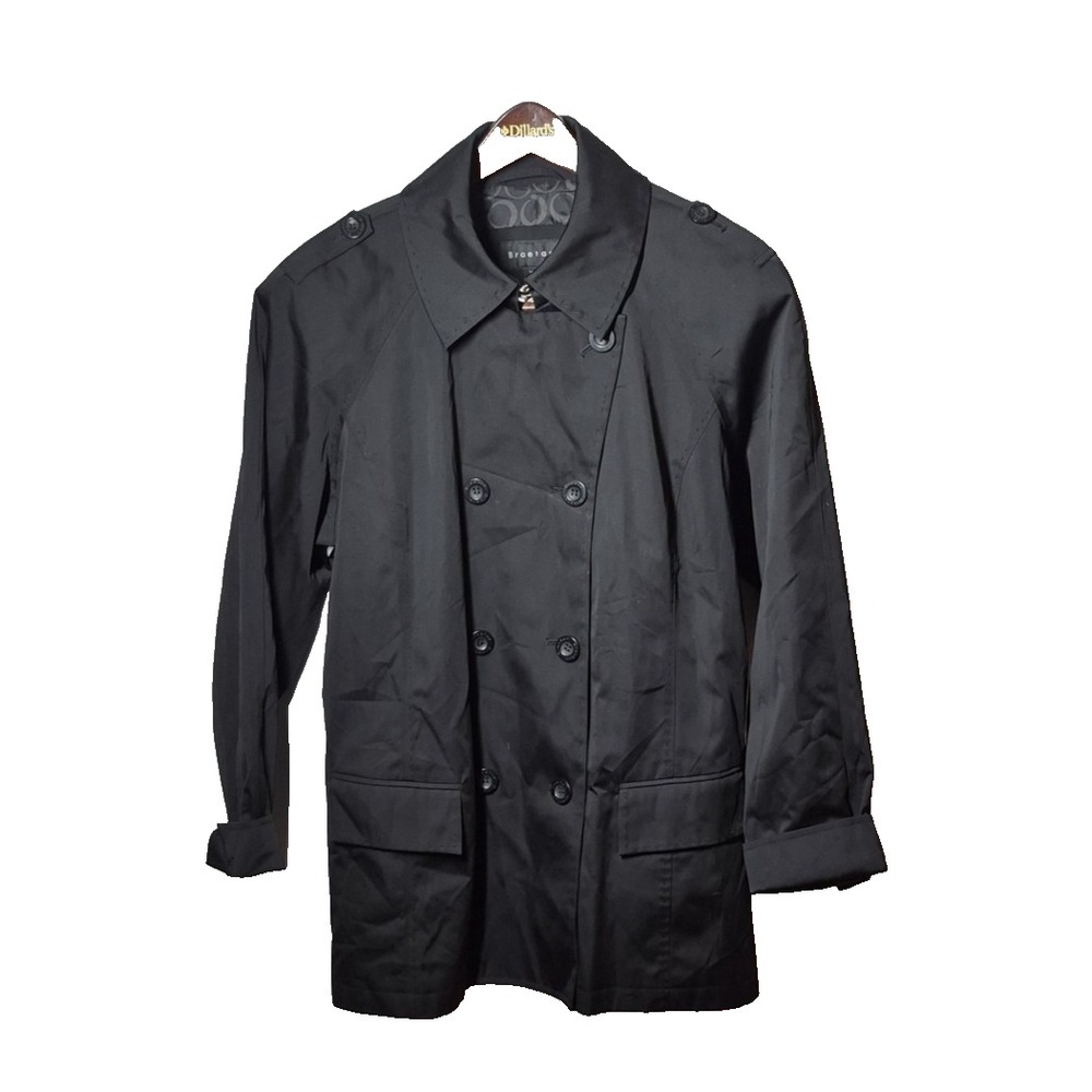 Braetan  Double Breasted Trench Coat Jacket Womens XL Black Rain Jacket